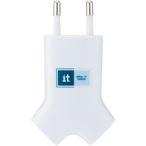 Сетевое зарядное устройство Uniscend Double USB, белое
