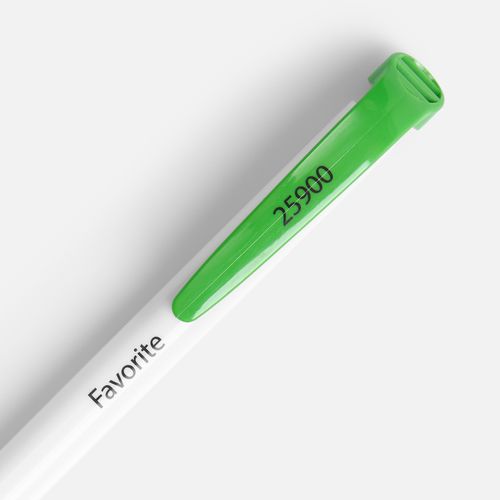 Ручка шариковая Favorite, белая с зеленым