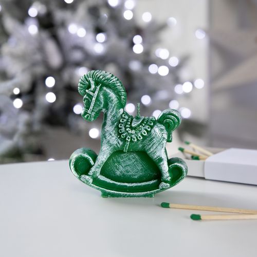 Свеча фигурная «Лошадка-качалка», зеленая Свеча фигурная «Лошадка-качалка», зеленая