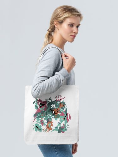 Холщовая сумка Floral, молочно-белая Холщовая сумка Floral, молочно-белая