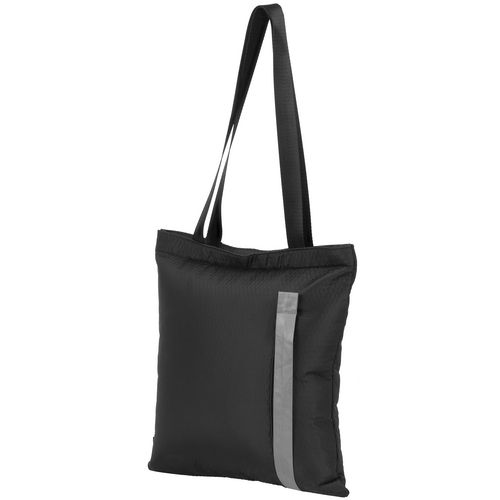 Сумка для покупок tagBag со светоотражающим элементом, черная Сумка для покупок tagBag со светоотражающим элементом, черная