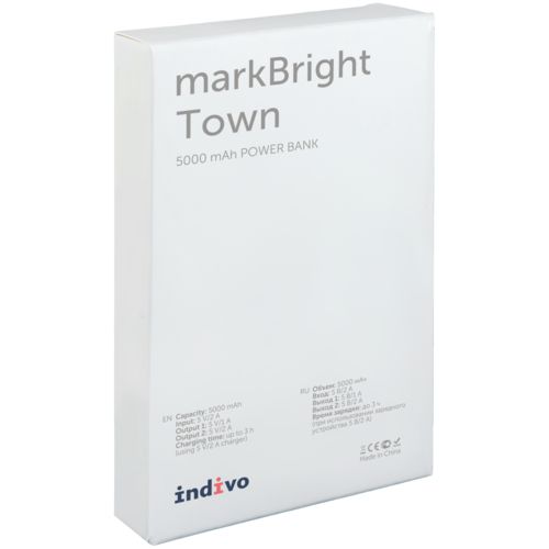 Аккумулятор с подсветкой markBright Town, 5000 мАч, серый Аккумулятор с подсветкой markBright Town, 5000 мАч, серый
