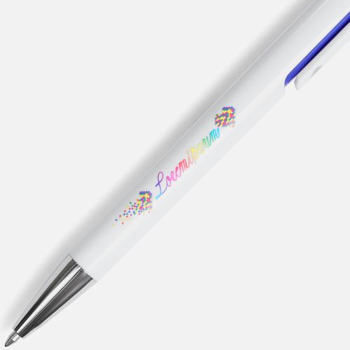 Ручка шариковая Dominanta, белая с темно-синим