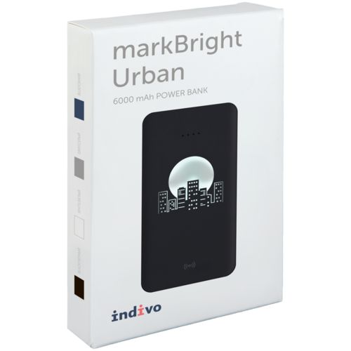Аккумулятор с беспроводной зарядкой markBright Urban, 6000 мАч, серый Аккумулятор с беспроводной зарядкой markBright Urban, 6000 мАч, серый