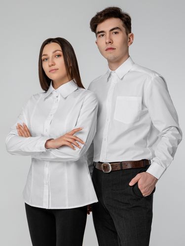Рубашка женская с длинным рукавом Collar, белая Рубашка женская с длинным рукавом Collar, белая