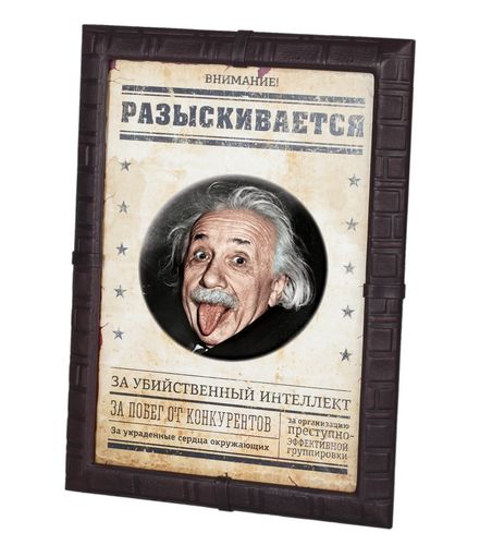 Панно-фоторамка «Внимание! Розыск», натуральная кожа Панно-фоторамка «Внимание! Розыск», натуральная кожа