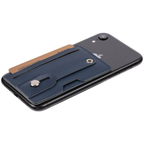 Чехол для карт на телефон Frank с RFID-защитой, синий Чехол для карт на телефон Frank с RFID-защитой, синий