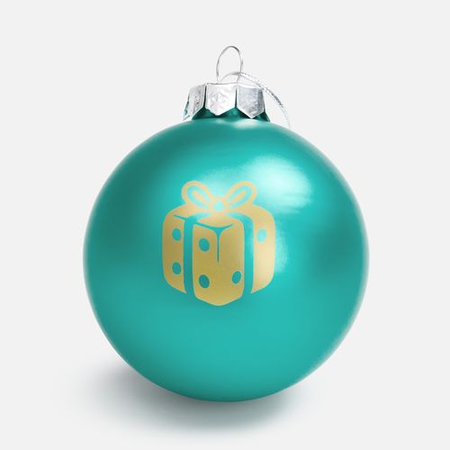 Елочный шар Finery Matt, 8 см, матовый бирюзовый