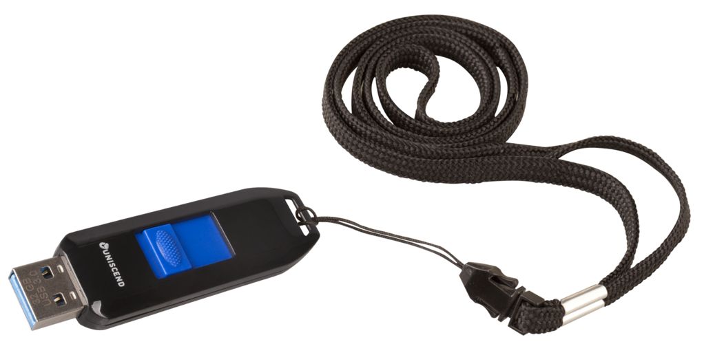 Флешка Uniscend Typhoon, сверхбыстрая, черная с синим, 32 Гб Флешка Uniscend Typhoon, сверхбыстрая, черная с синим, 32 Гб