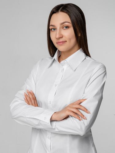 Рубашка женская с длинным рукавом Collar, белая Рубашка женская с длинным рукавом Collar, белая
