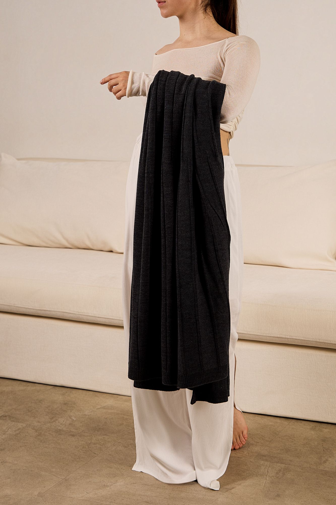 Плед Bambolay, темно-серый меланж Плед Bambolay, темно-серый меланж