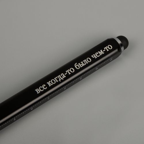 Вечный карандаш Quarta со стилусом и уровнем, черный