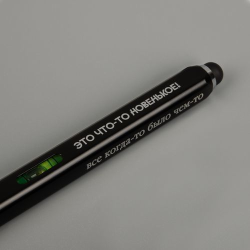 Вечный карандаш Quarta со стилусом и уровнем, черный