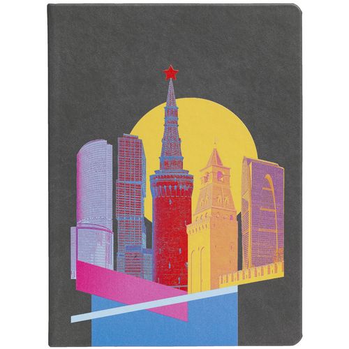 Блокнот Moscow State of Mind, в линейку, серый Блокнот Moscow State of Mind, в линейку, серый