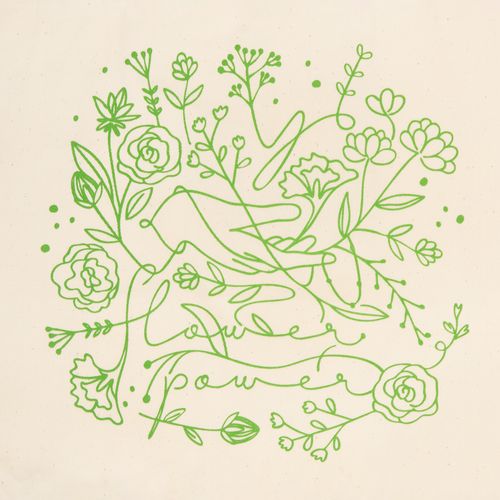 Холщовая сумка Flower Power, неокрашеная Холщовая сумка Flower Power, неокрашеная