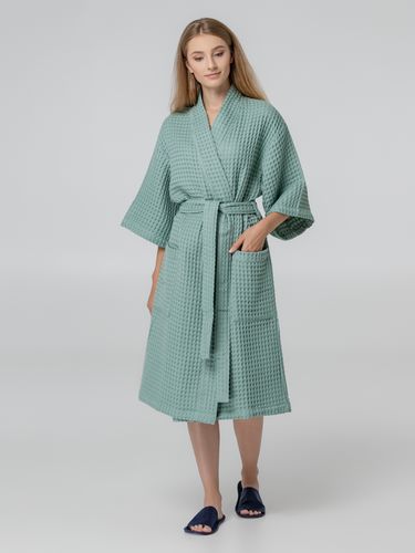 Халат вафельный женский Boho Kimono, зеленая мята Халат вафельный женский Boho Kimono, зеленая мята