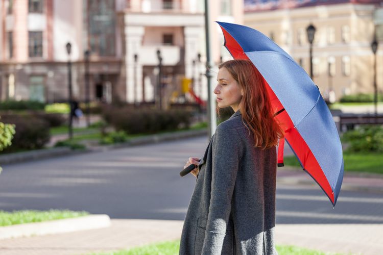 Зонт наоборот Style, трость, сине-красный Зонт наоборот Style, трость, сине-красный