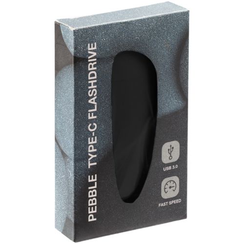 Флешка Pebble Type-C, USB 3.0, черная, 32 Гб Флешка Pebble Type-C, USB 3.0, черная, 32 Гб