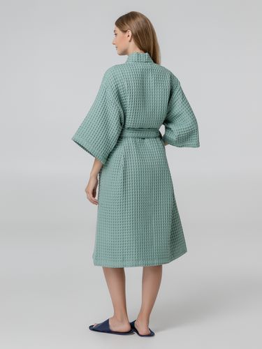 Халат вафельный женский Boho Kimono, зеленая мята Халат вафельный женский Boho Kimono, зеленая мята
