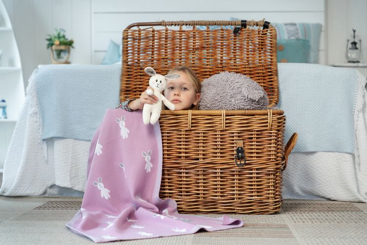 Плед детский с зайками Beastie Toys, розовый Плед детский с зайками Beastie Toys, розовый