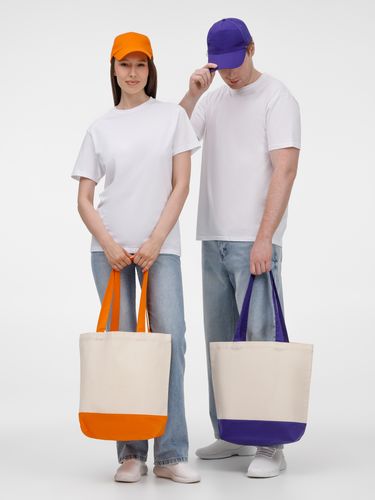 Холщовая сумка Shopaholic, оранжевая Холщовая сумка Shopaholic, оранжевая