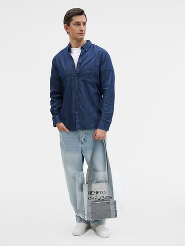 Шопер Clear Fest, ver.2, прозрачный с белыми ручками Шопер Clear Fest, ver.2, прозрачный с белыми ручками