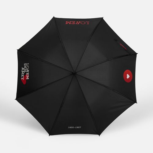 Зонт-трость Hidecolor с цветными спицами, черный с красным Зонт-трость Hidecolor с цветными спицами, черный с красным