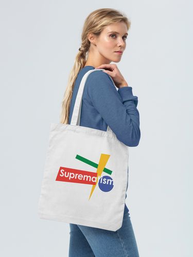 Холщовая сумка Suprematism, молочно-белая Холщовая сумка Suprematism, молочно-белая