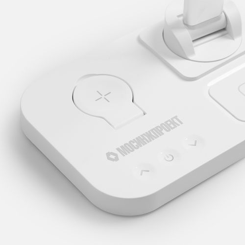 Настольная лампа с беспроводной зарядкой Power Light, белая