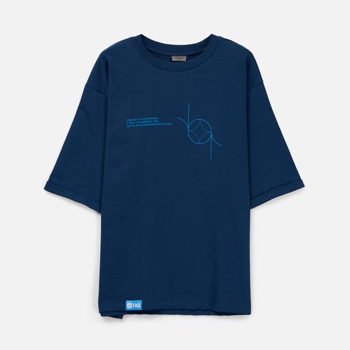 Футболка оверсайз унисекс Kosmos 2.0, темно-синяя