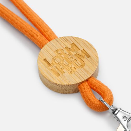 Шнурок для бейджа Tube Wood, оранжевый