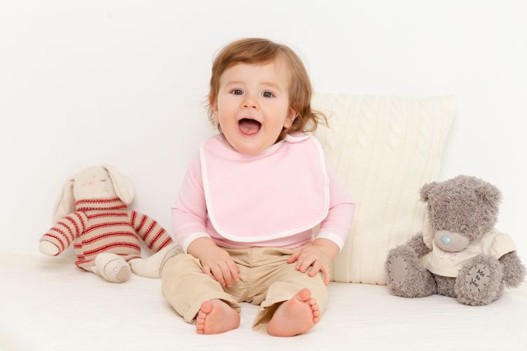 Нагрудник детский Baby Prime, розовый с молочно-белым Нагрудник детский Baby Prime, розовый с молочно-белым