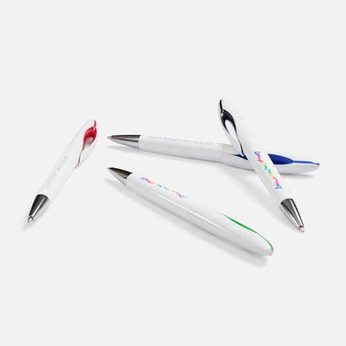 Ручка шариковая Nave, белая с синим Ручка шариковая Nave, белая с синим