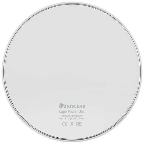 Внешний аккумулятор с подсветкой логотипа Uniscend Disc, 3000 мАч Внешний аккумулятор с подсветкой логотипа Uniscend Disc, 3000 мАч