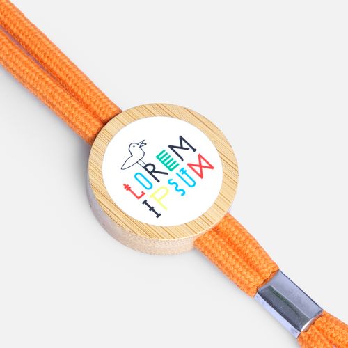 Шнурок для бейджа Tube Wood, оранжевый