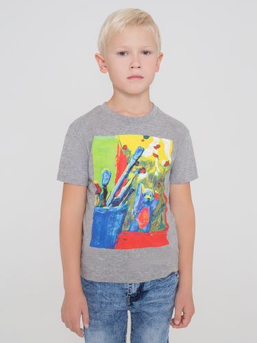 Футболка детская Artist Bear, серый меланж Футболка детская Artist Bear, серый меланж