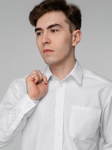 Рубашка мужская с длинным рукавом Collar, белая Рубашка мужская с длинным рукавом Collar, белая