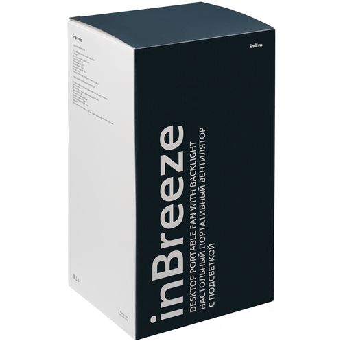 Настольный беспроводной вентилятор с подсветкой inBreeze, белый c серым Настольный беспроводной вентилятор с подсветкой inBreeze, белый c серым