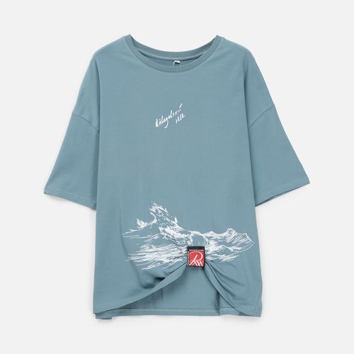 Футболка унисекс оверсайз Crosstown, серо-зеленая