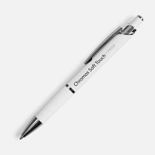 Ручка шариковая Chromos Soft Touch, белая