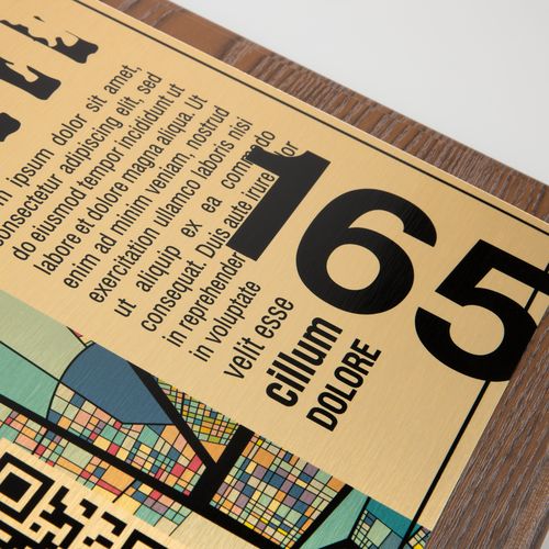 Плакетка Plaque XL, венге с золотистой пластиной
