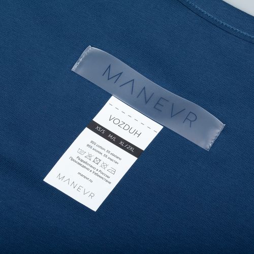 Футболка оверсайз унисекс Vozduh, темно-синяя