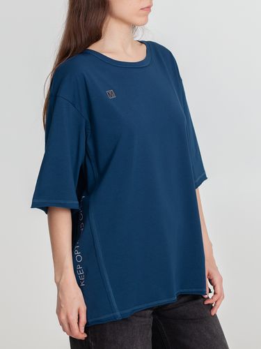 Футболка оверсайз унисекс Vozduh, темно-синяя