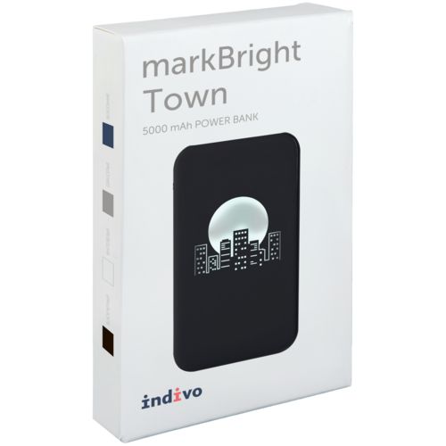 Аккумулятор с подсветкой markBright Town, 5000 мАч, синий Аккумулятор с подсветкой markBright Town, 5000 мАч, синий
