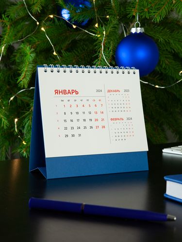 Календарь настольный Datio 2024, синий Календарь настольный Datio 2024, синий