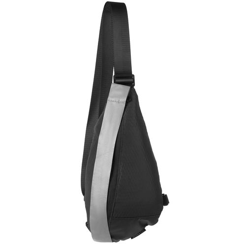 Сумка кросс-боди tagBag со светоотражающим элементом, черная Сумка кросс-боди tagBag со светоотражающим элементом, черная