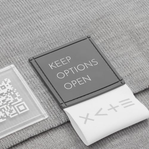 Лейбл тканевый Epsilon, XL, белый