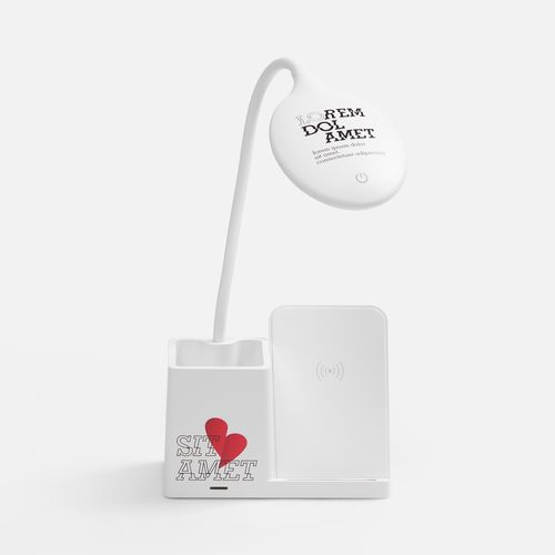 Лампа с органайзером и беспроводной зарядкой writeLight, ver. 2, белая