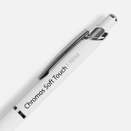 Ручка шариковая Chromos Soft Touch, белая