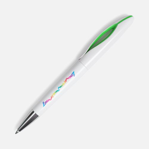 Ручка шариковая Nave, белая с зеленым